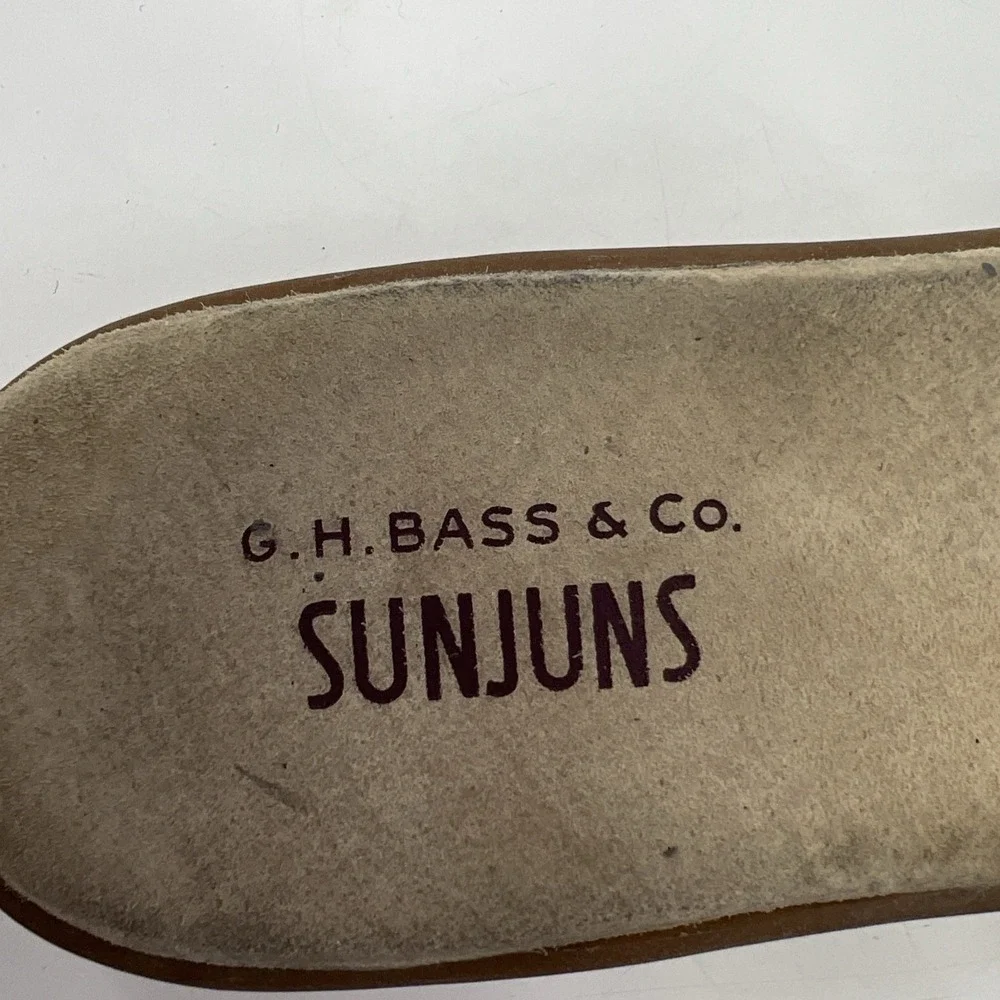 Vintage GH Bass Sunjuns Sandals Women Size 9 Black Classic Leather Comfort